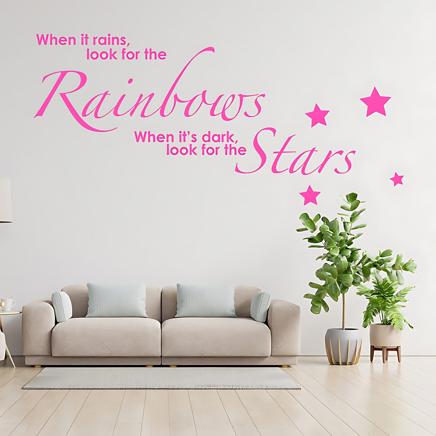 Rainbows and Stars Wall Sticker - Kids Quote Decal