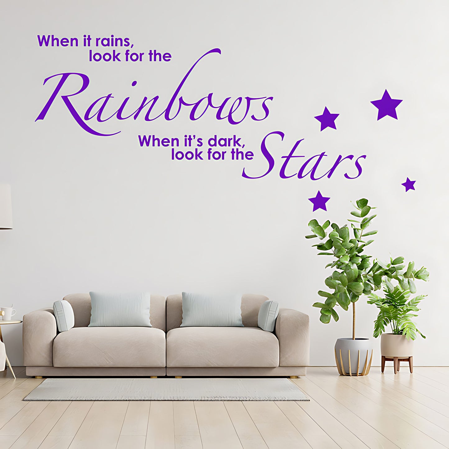 Rainbows and Stars Wall Sticker - Kids Quote Decal