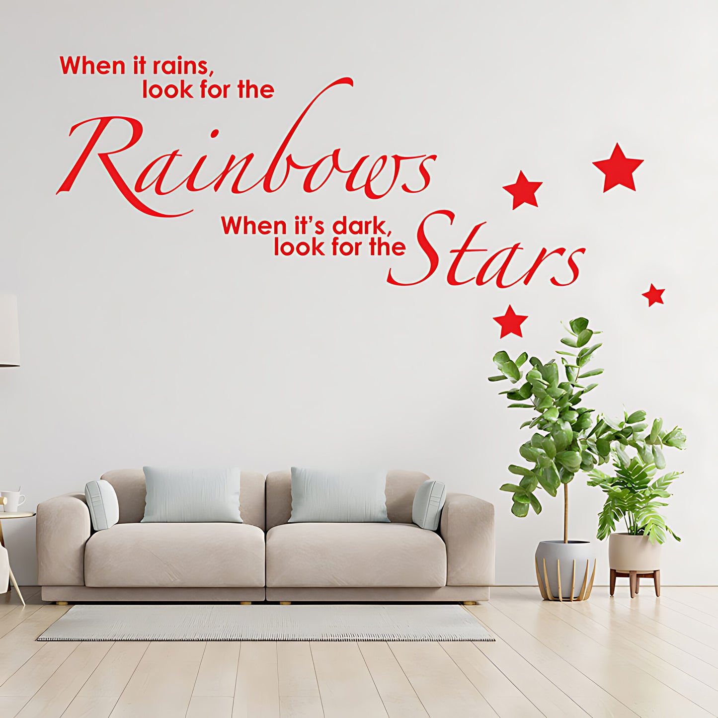 Rainbows and Stars Wall Sticker - Kids Quote Decal