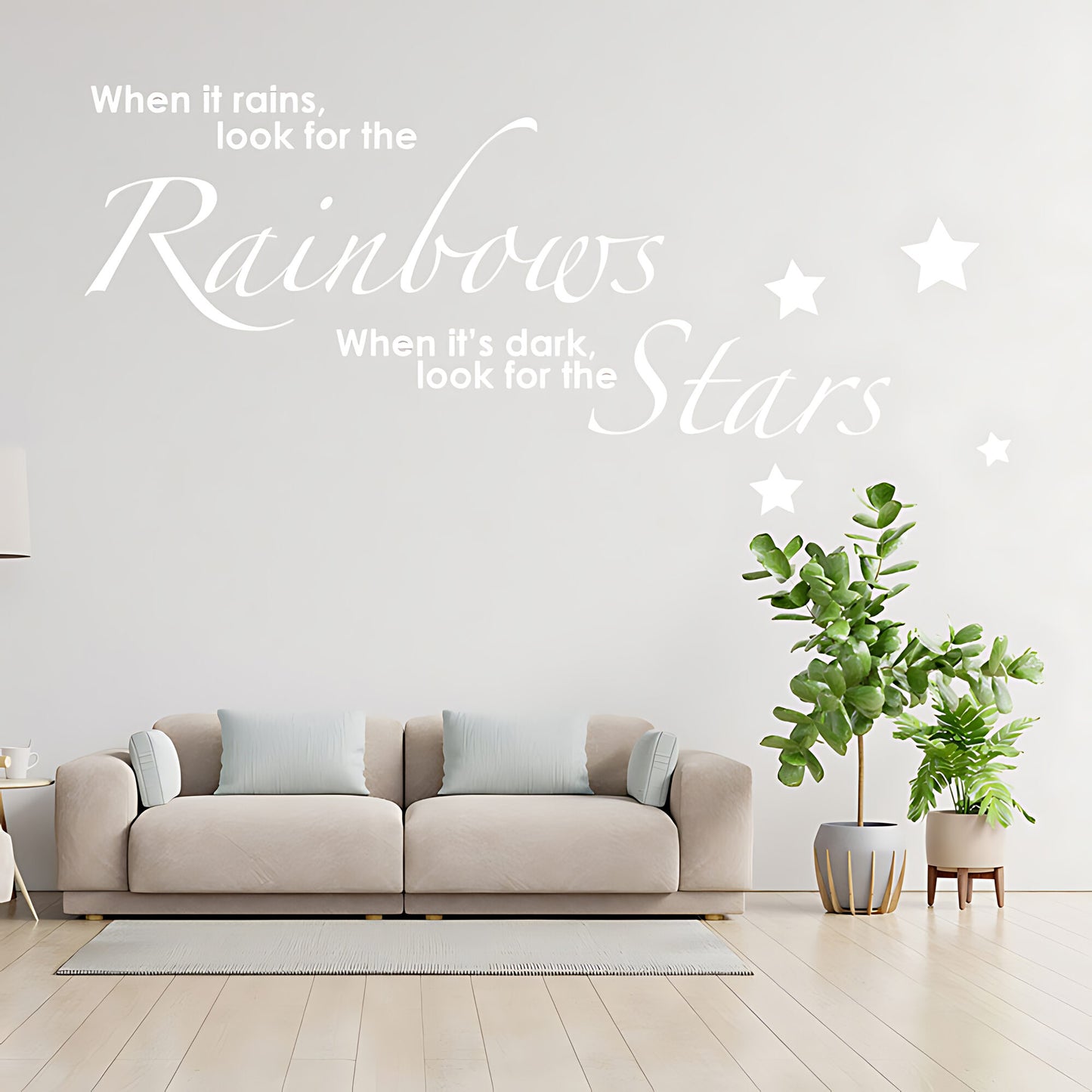 Rainbows and Stars Wall Sticker - Kids Quote Decal