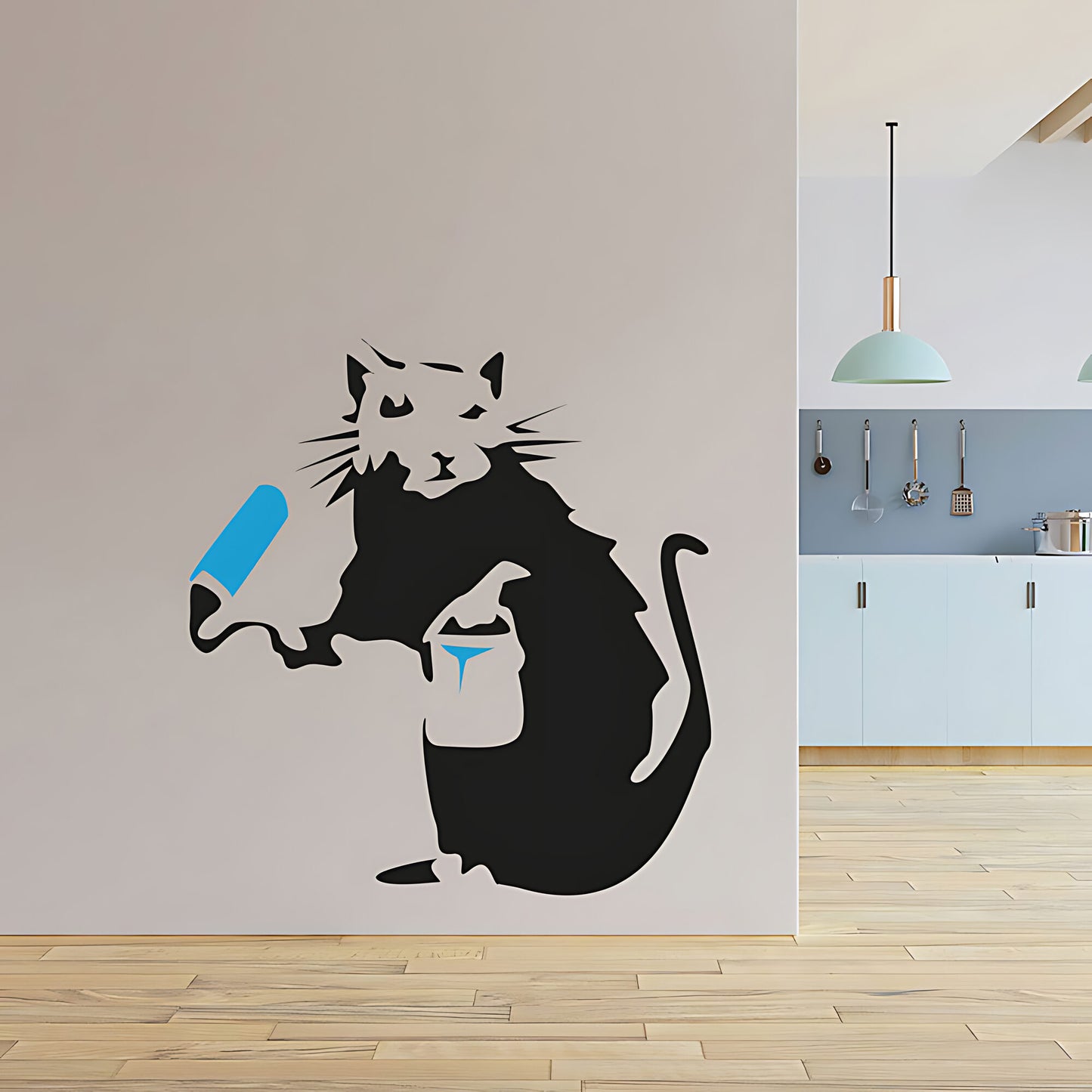 Painting Rat Wall Art Sticker Decal - Banksy Style