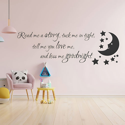 Nursery Wall Sticker - Read Me a Story Quote for Kids