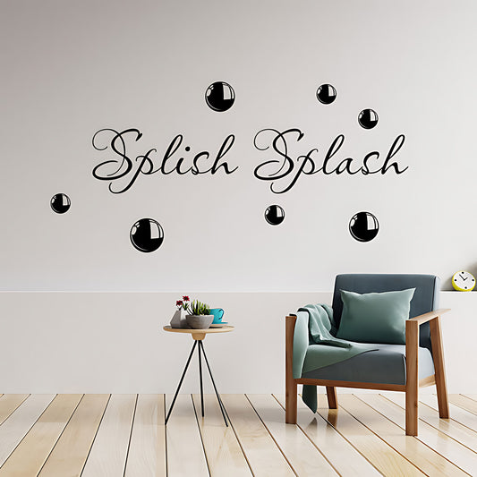 Splish Splash Bathroom Wall Sticker Vinyl Art Decal Quote