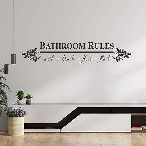 Bathroom Rules Wall Sticker & Decal ‚Äì Funny Toilet Quote Vinyl