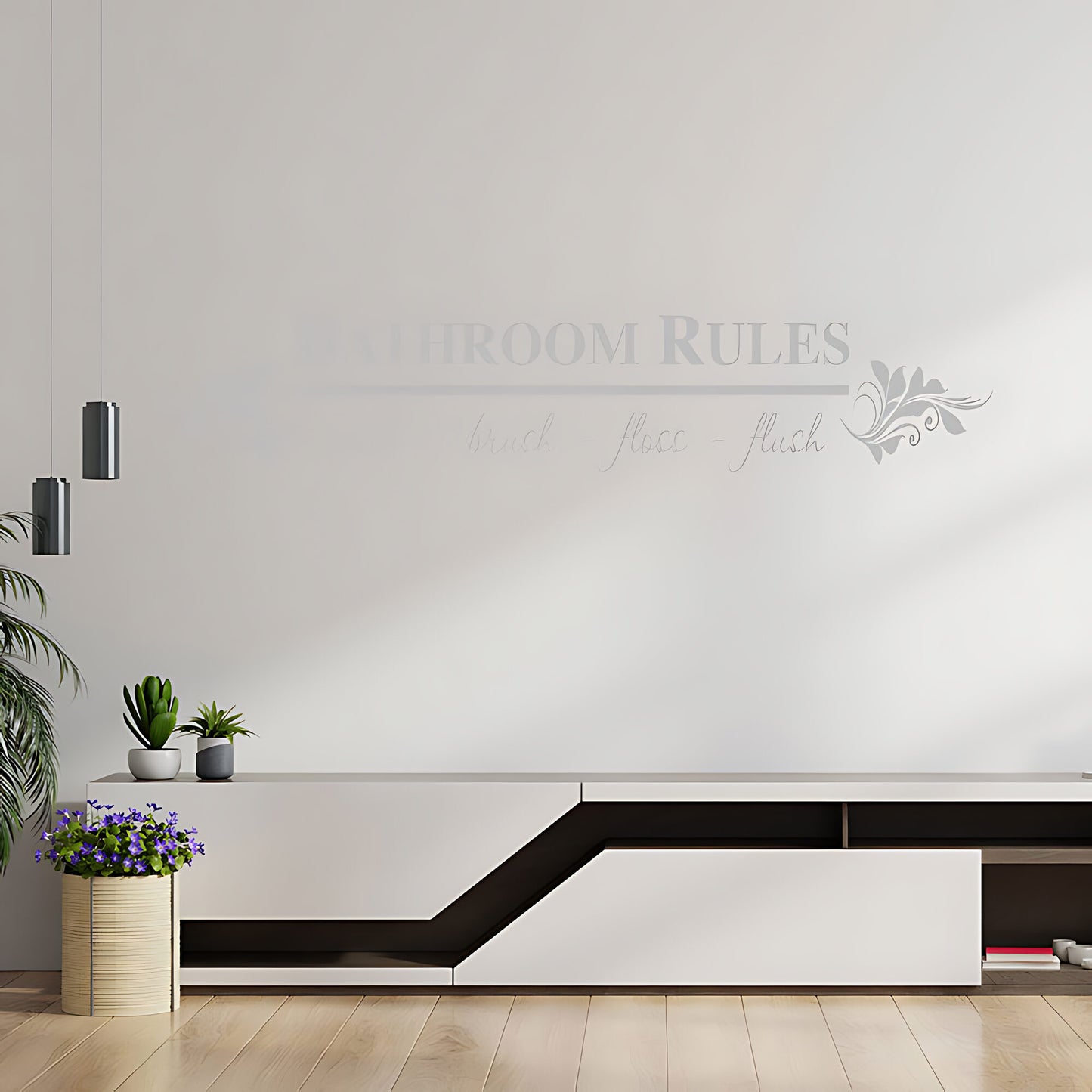 Bathroom Rules Wall Sticker & Decal – Funny Toilet Quote Vinyl