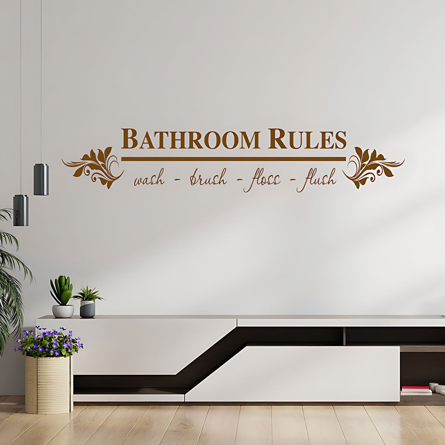 Bathroom Rules Wall Sticker & Decal – Funny Toilet Quote Vinyl