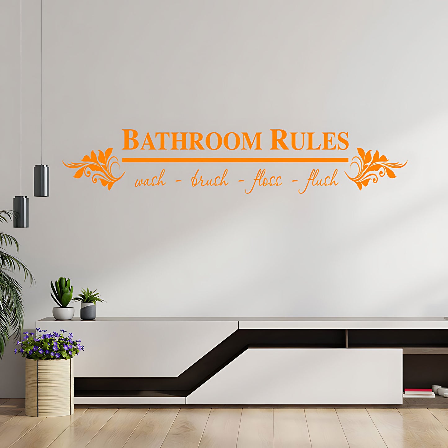 Bathroom Rules Wall Sticker & Decal – Funny Toilet Quote Vinyl