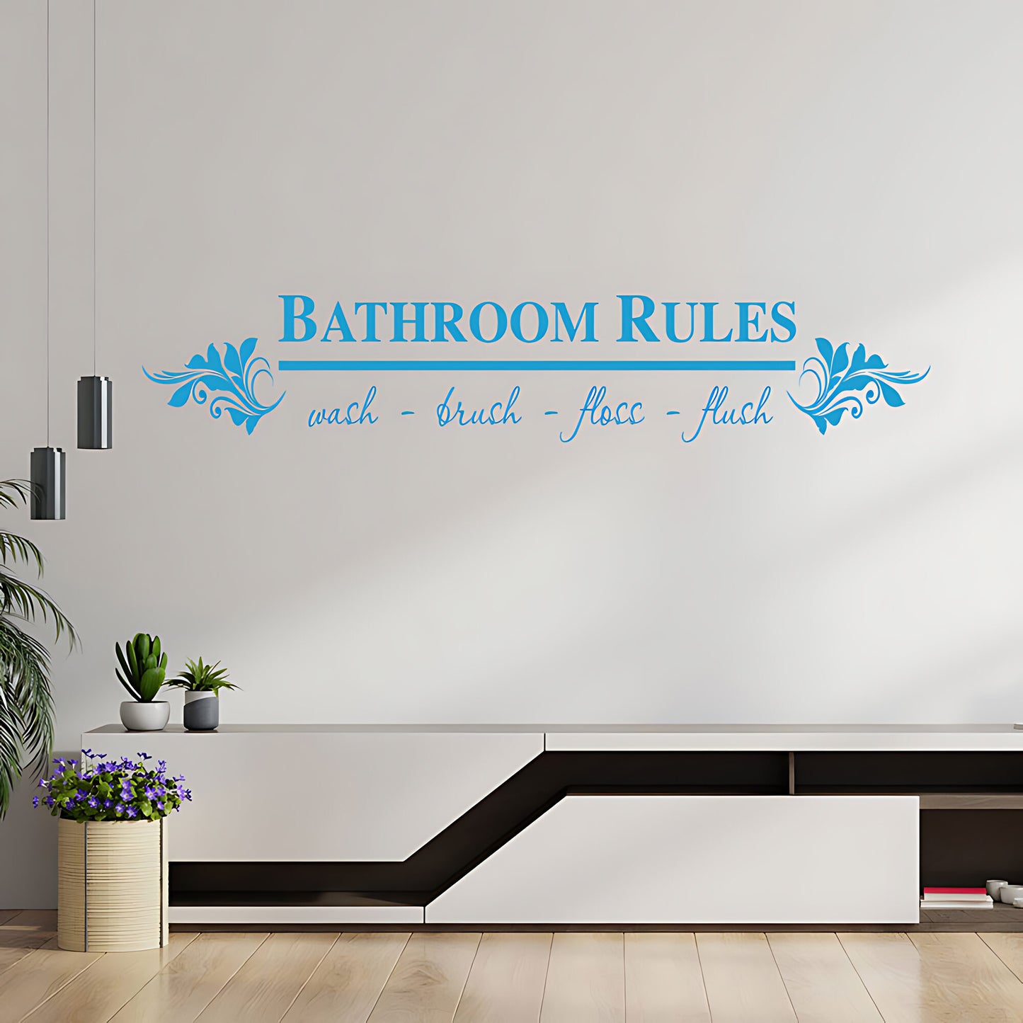 Bathroom Rules Wall Sticker & Decal – Funny Toilet Quote Vinyl