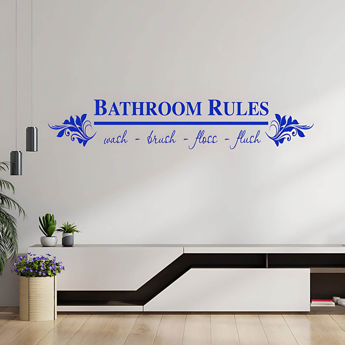 Bathroom Rules Wall Sticker & Decal – Funny Toilet Quote Vinyl
