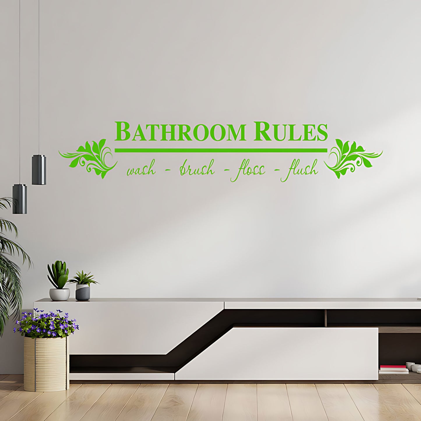 Bathroom Rules Wall Sticker & Decal – Funny Toilet Quote Vinyl