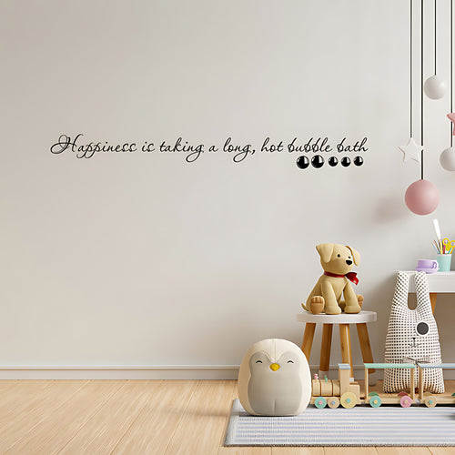 Happiness Is a Long Bubble Bath Wall Sticker Vinyl Art Decal Quote