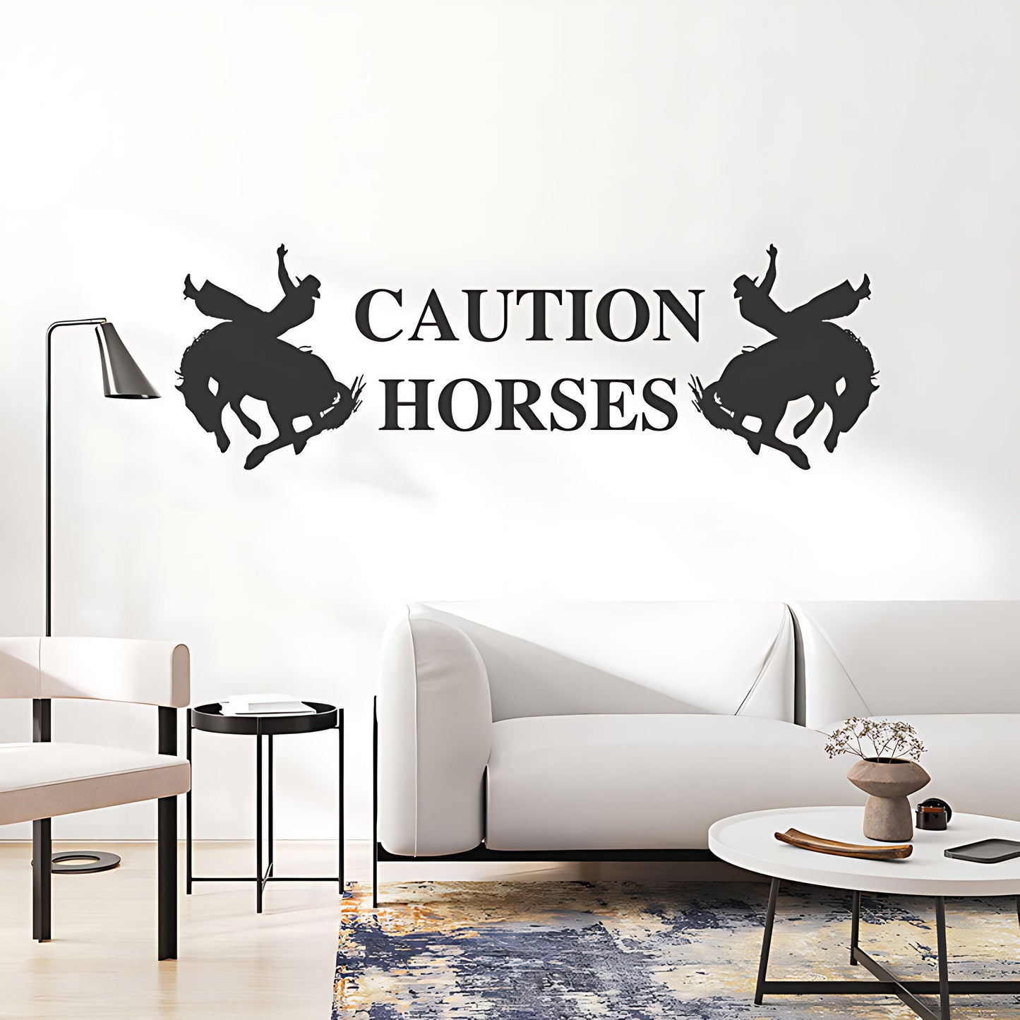 Caution Horses Vehicle Sticker – Horsebox & Trailer Vinyl Decal