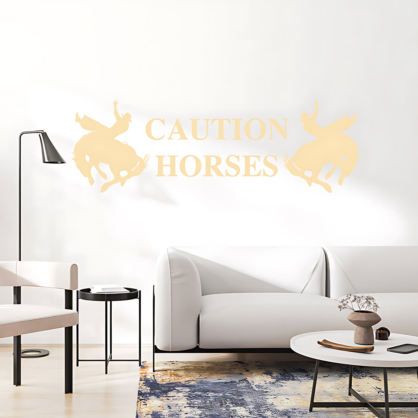 Caution Horses Vehicle Sticker – Horsebox & Trailer Vinyl Decal