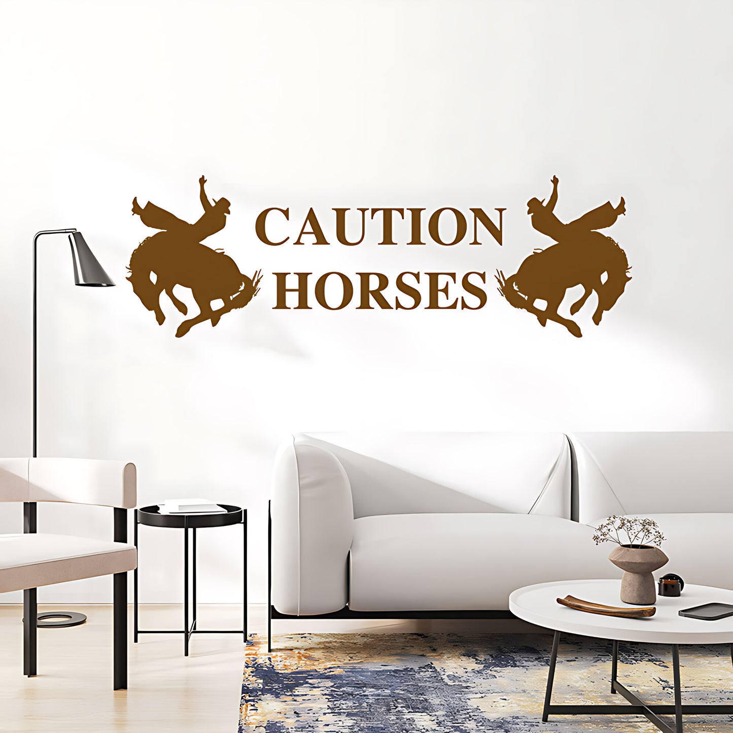 Caution Horses Vehicle Sticker – Horsebox & Trailer Vinyl Decal