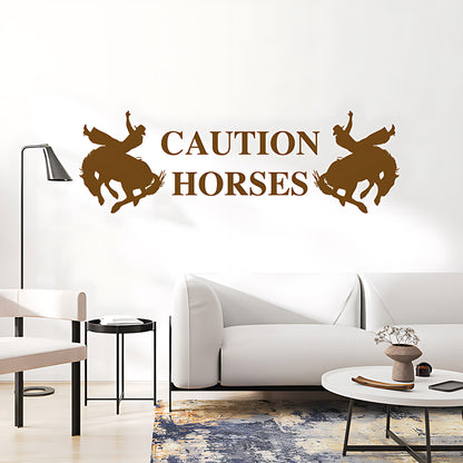 Caution Horses Vehicle Sticker – Horsebox & Trailer Vinyl Decal