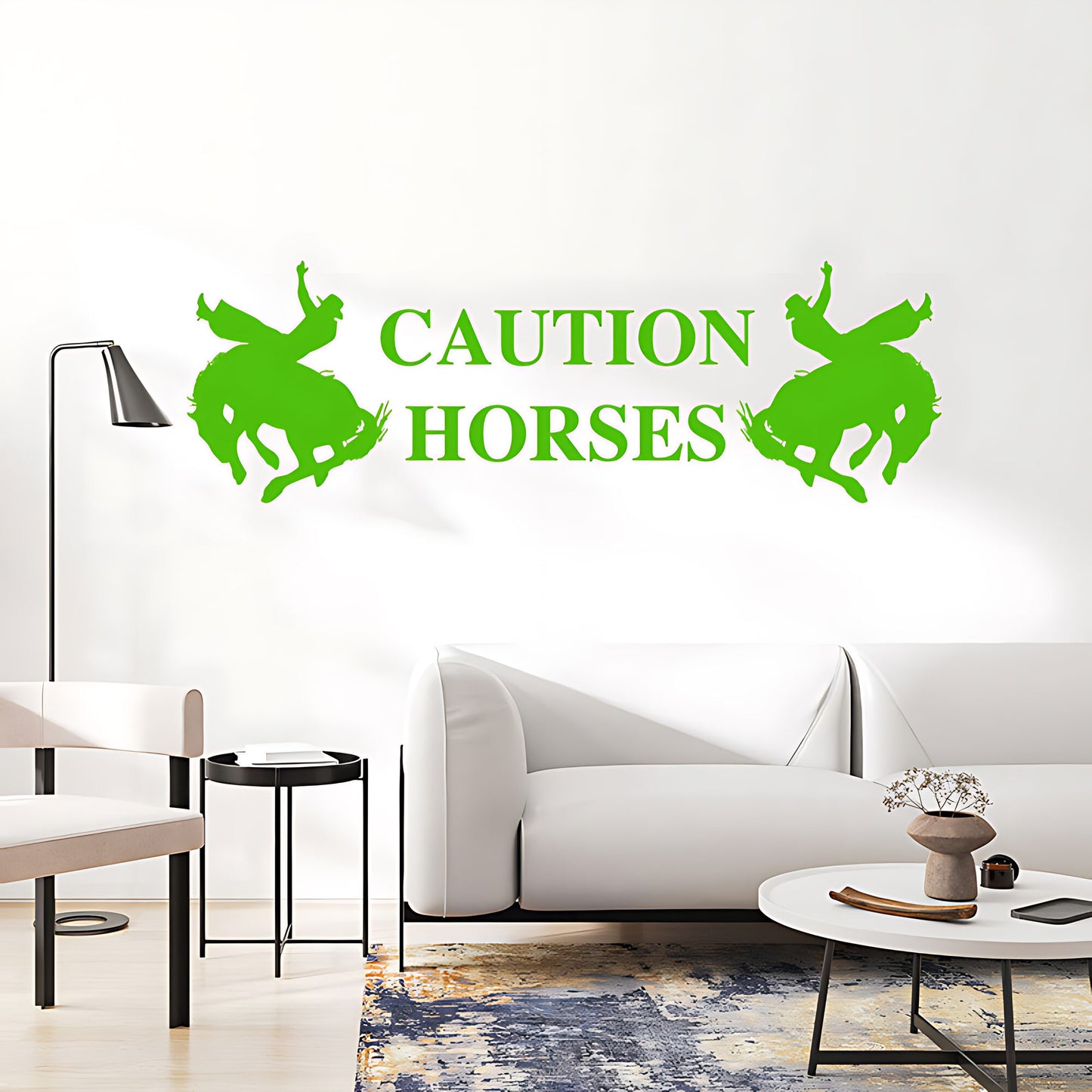 Caution Horses Vehicle Sticker – Horsebox & Trailer Vinyl Decal