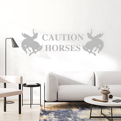 Caution Horses Vehicle Sticker – Horsebox & Trailer Vinyl Decal