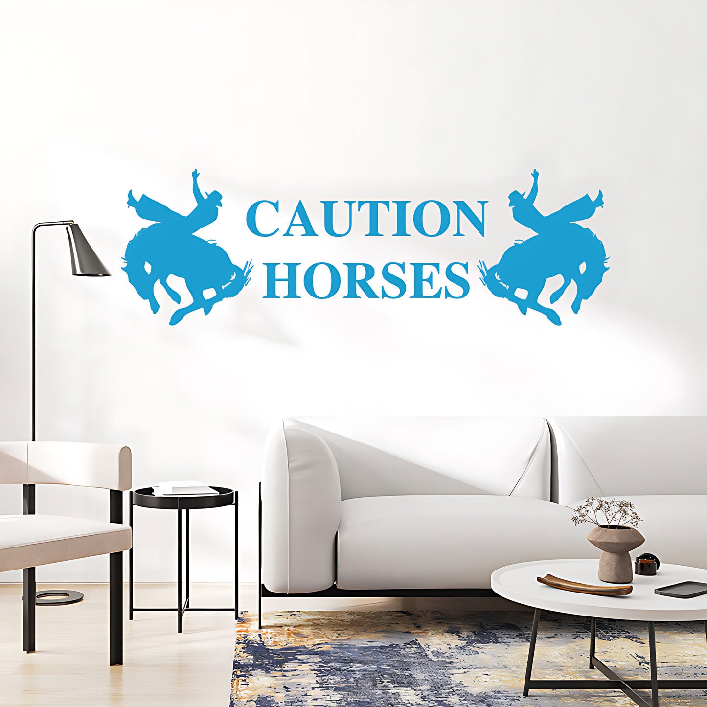 Caution Horses Vehicle Sticker – Horsebox & Trailer Vinyl Decal