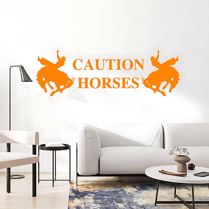 Caution Horses Vehicle Sticker – Horsebox & Trailer Vinyl Decal