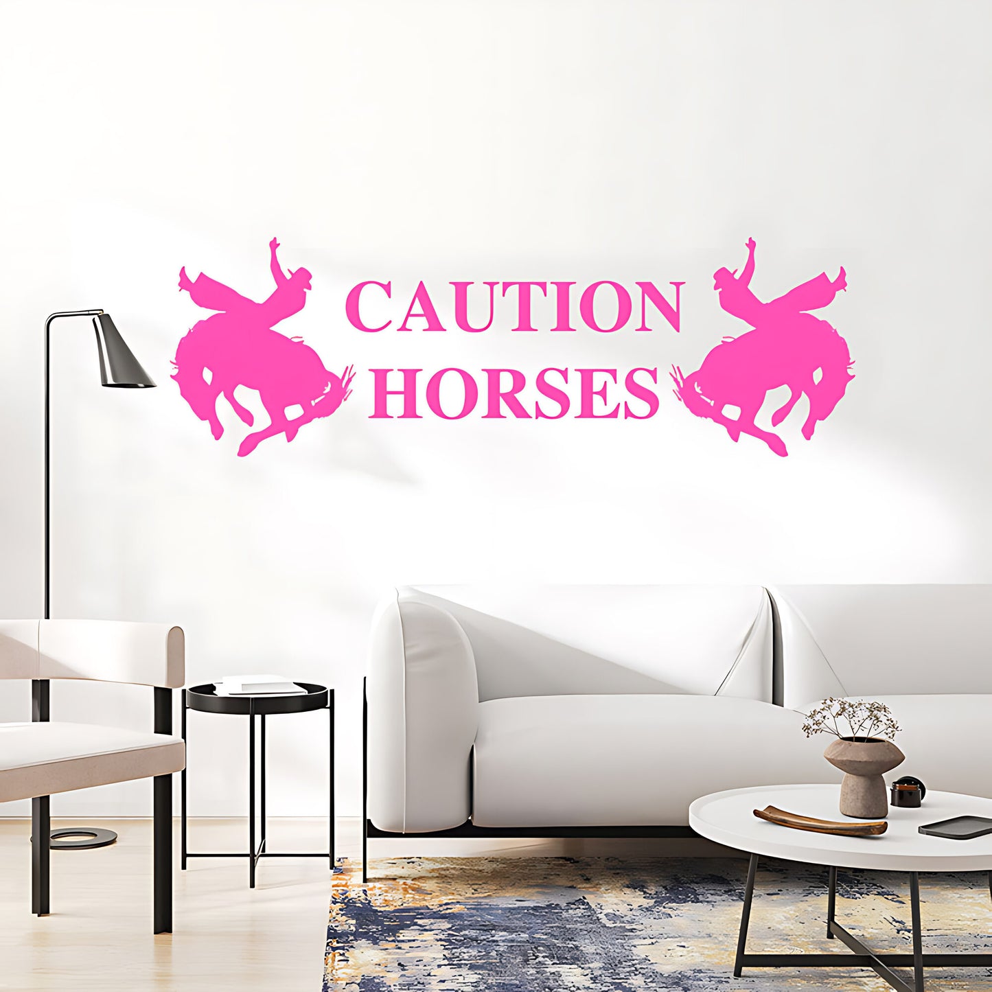 Caution Horses Vehicle Sticker – Horsebox & Trailer Vinyl Decal