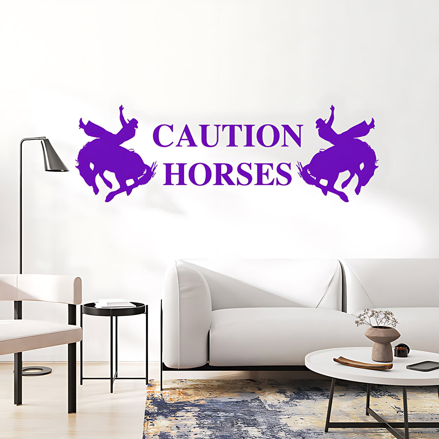 Caution Horses Vehicle Sticker – Horsebox & Trailer Vinyl Decal