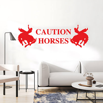 Caution Horses Vehicle Sticker – Horsebox & Trailer Vinyl Decal