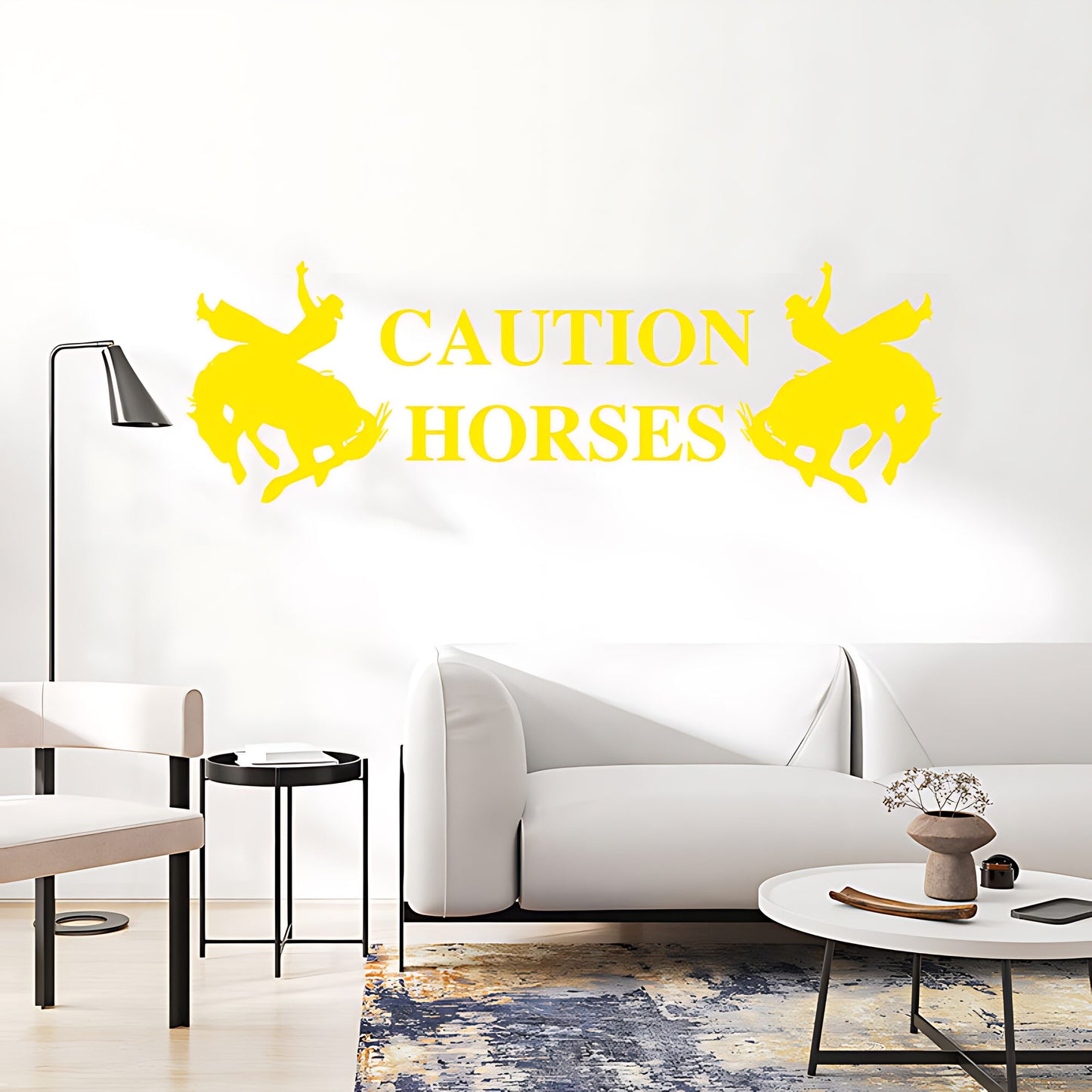 Caution Horses Vehicle Sticker – Horsebox & Trailer Vinyl Decal