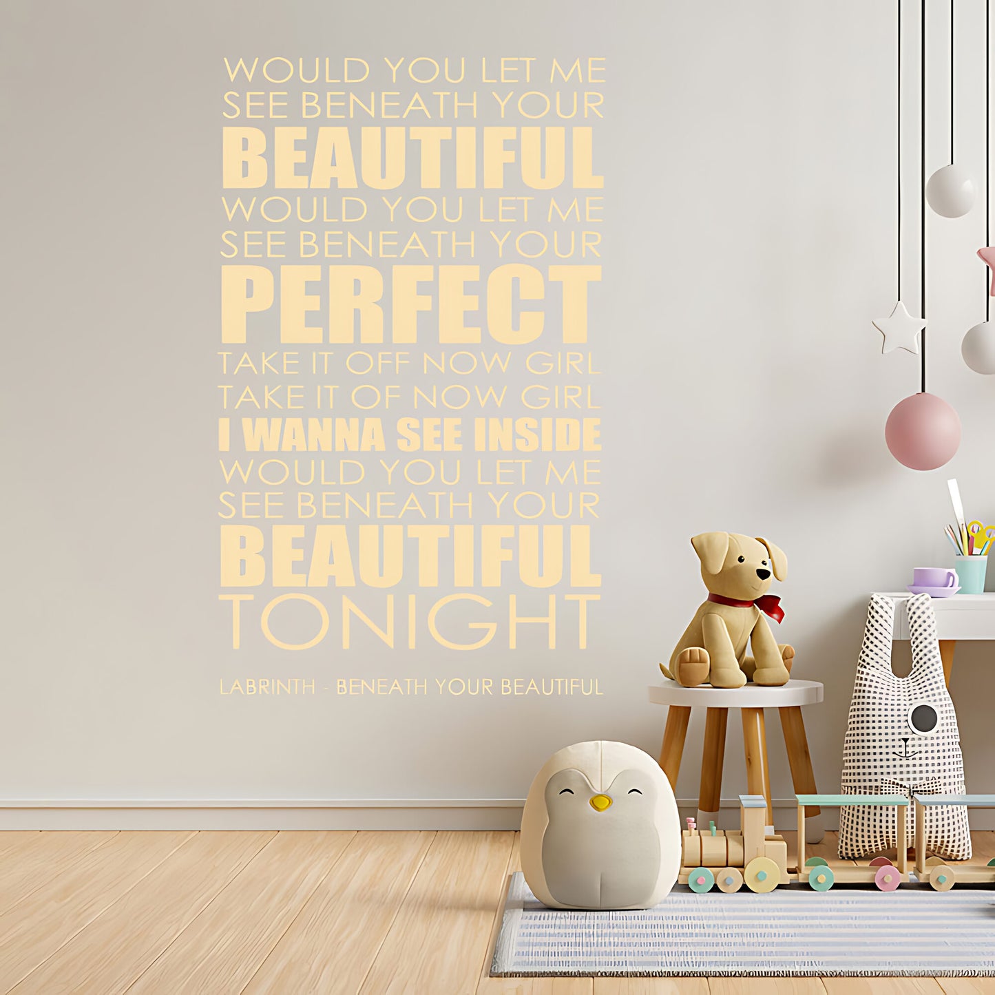 Labrinth Beneath Your Beautiful Lyrics Wall Sticker – Music Quote Decal