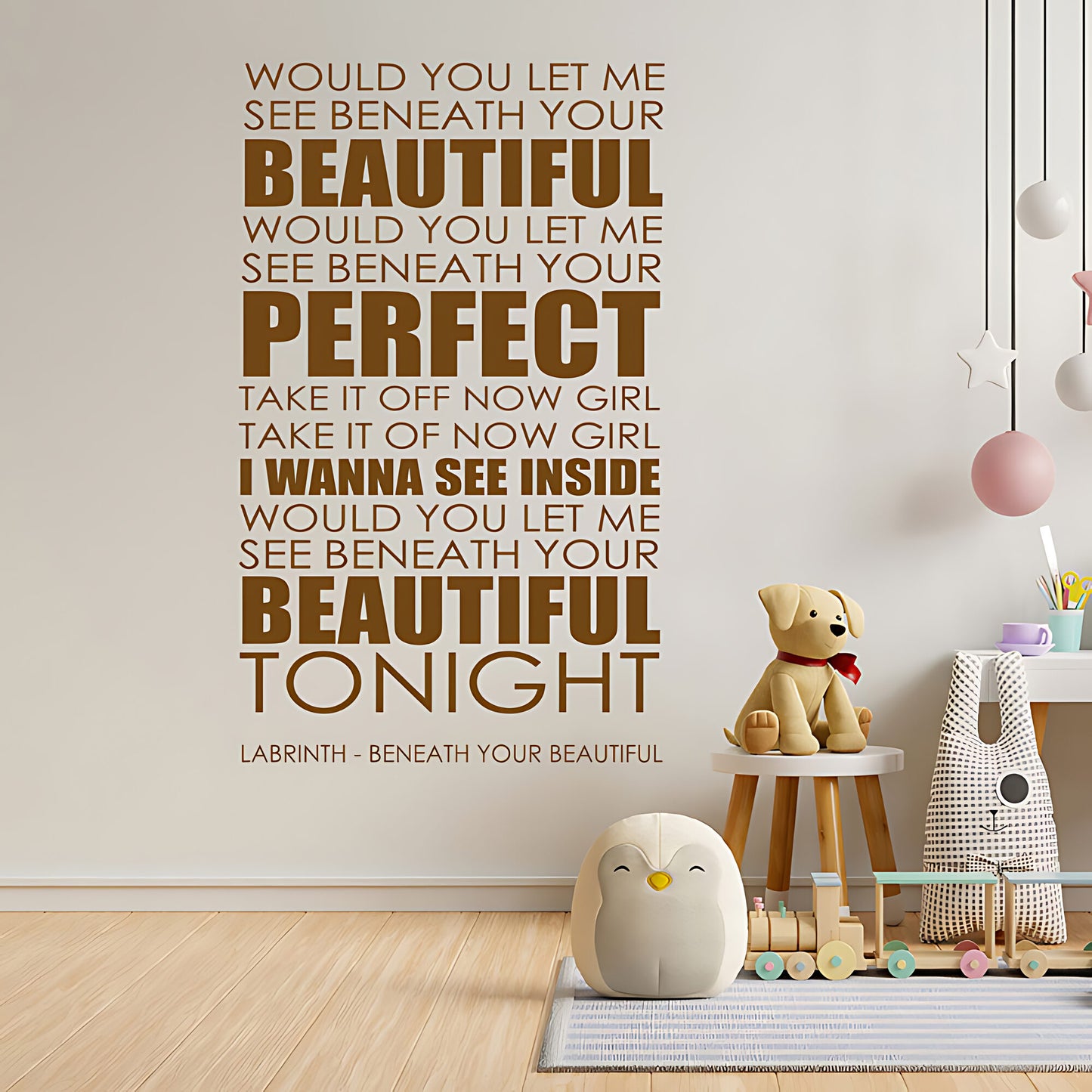 Labrinth Beneath Your Beautiful Lyrics Wall Sticker – Music Quote Decal