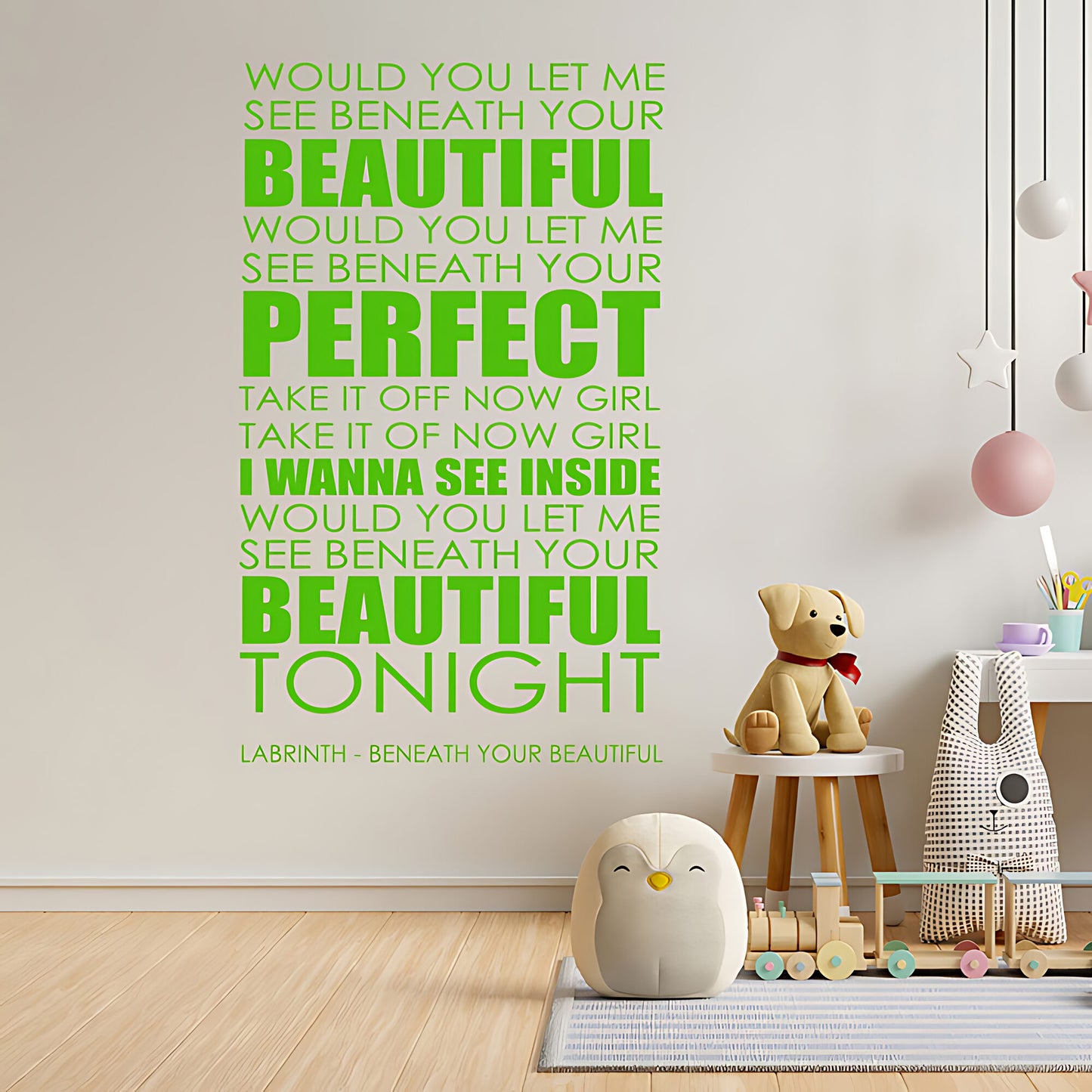 Labrinth Beneath Your Beautiful Lyrics Wall Sticker – Music Quote Decal