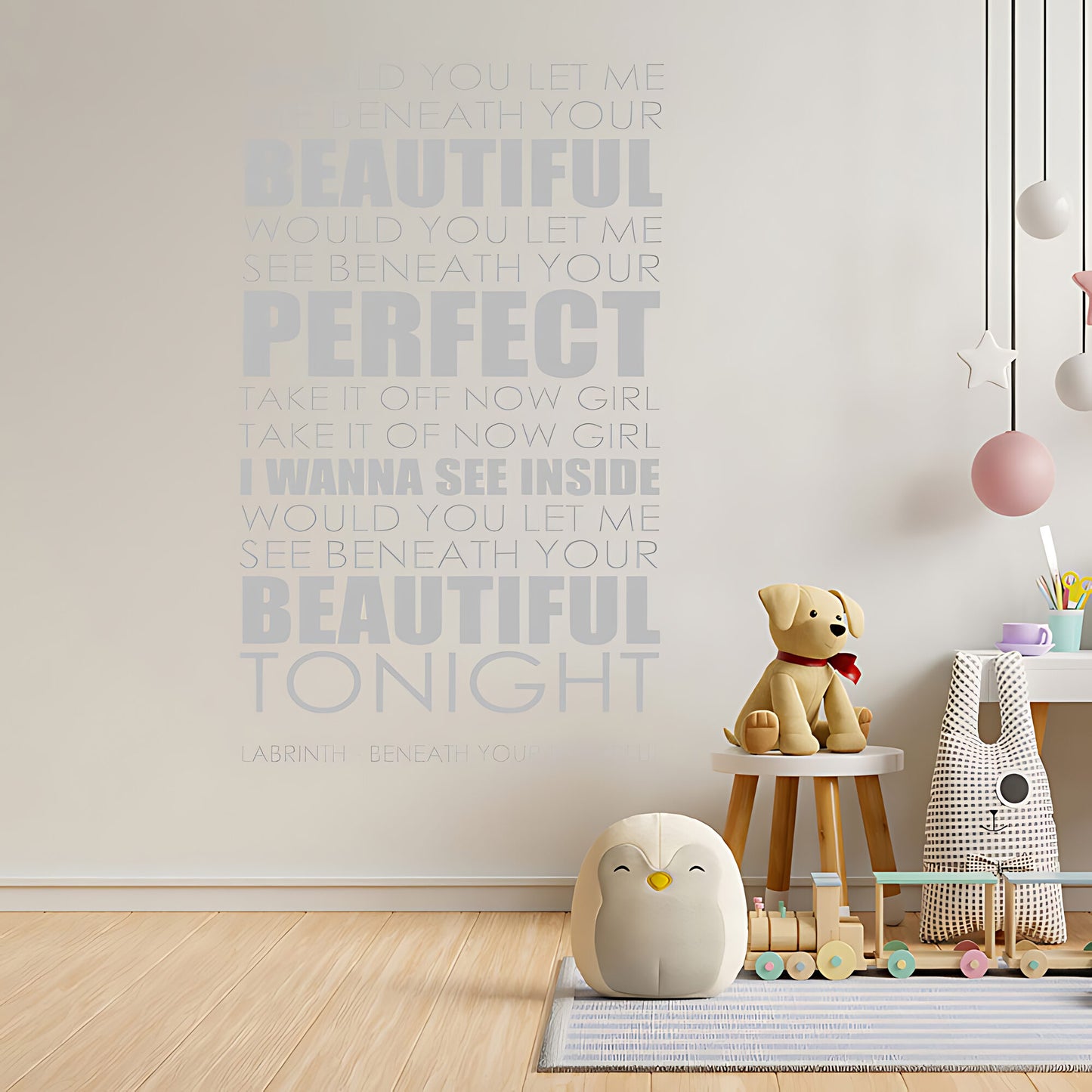 Labrinth Beneath Your Beautiful Lyrics Wall Sticker – Music Quote Decal