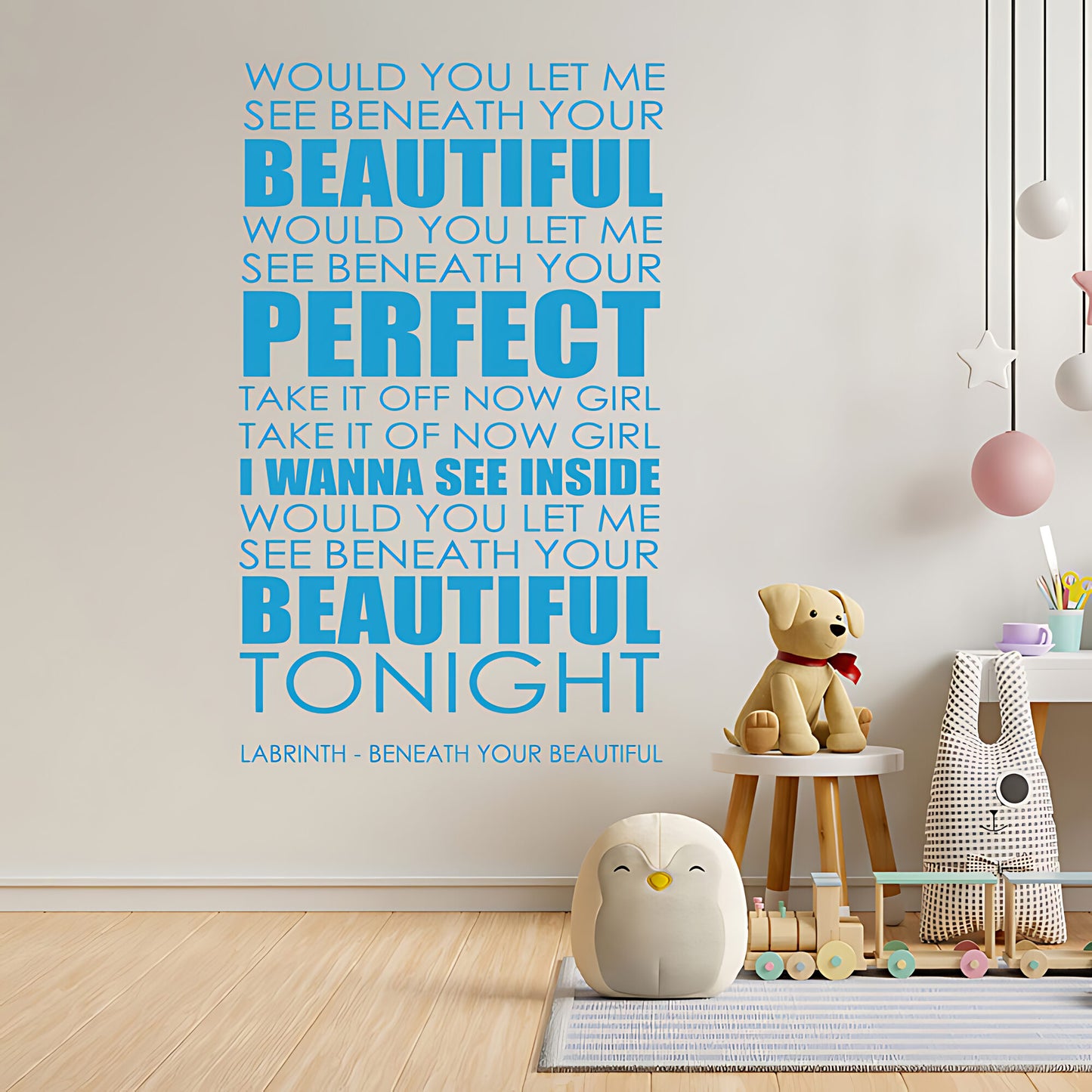 Labrinth Beneath Your Beautiful Lyrics Wall Sticker – Music Quote Decal
