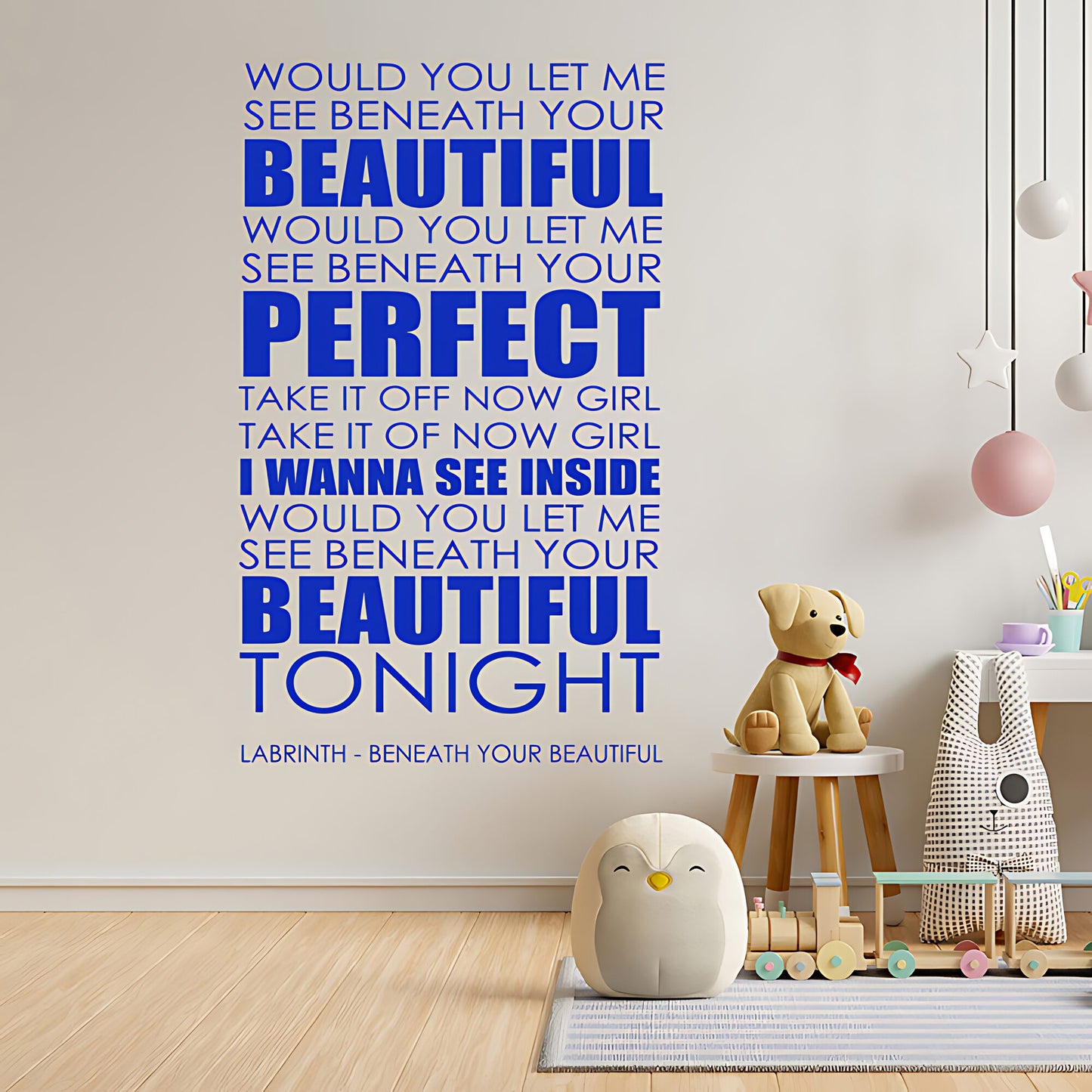 Labrinth Beneath Your Beautiful Lyrics Wall Sticker – Music Quote Decal