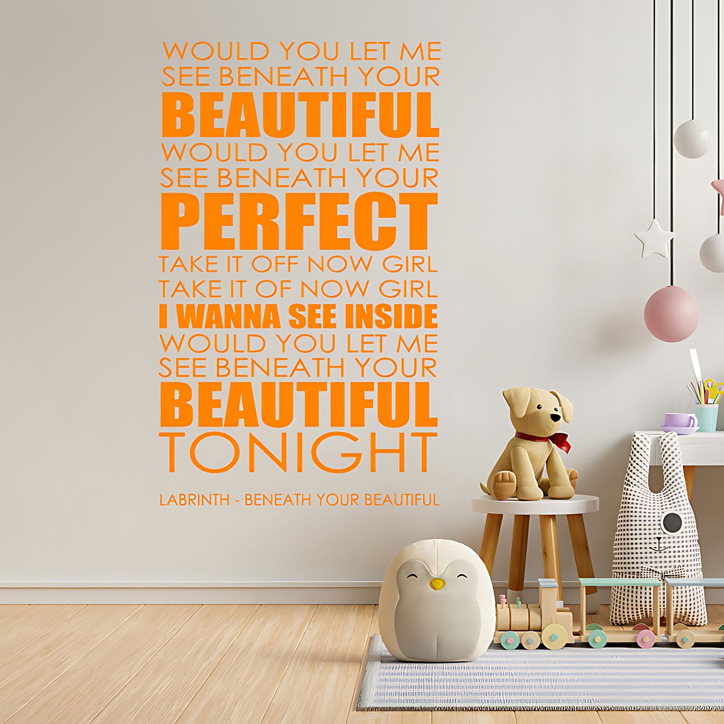 Labrinth Beneath Your Beautiful Lyrics Wall Sticker – Music Quote Decal