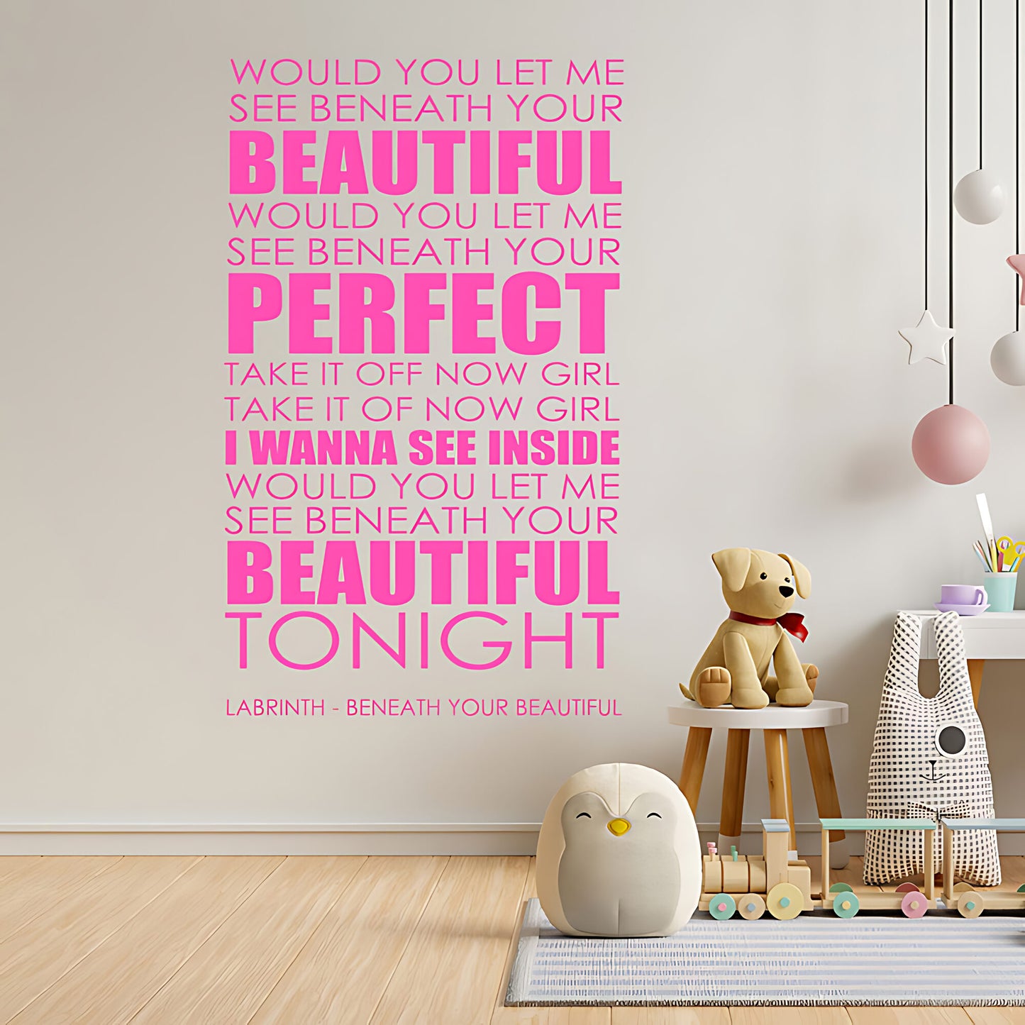 Labrinth Beneath Your Beautiful Lyrics Wall Sticker – Music Quote Decal