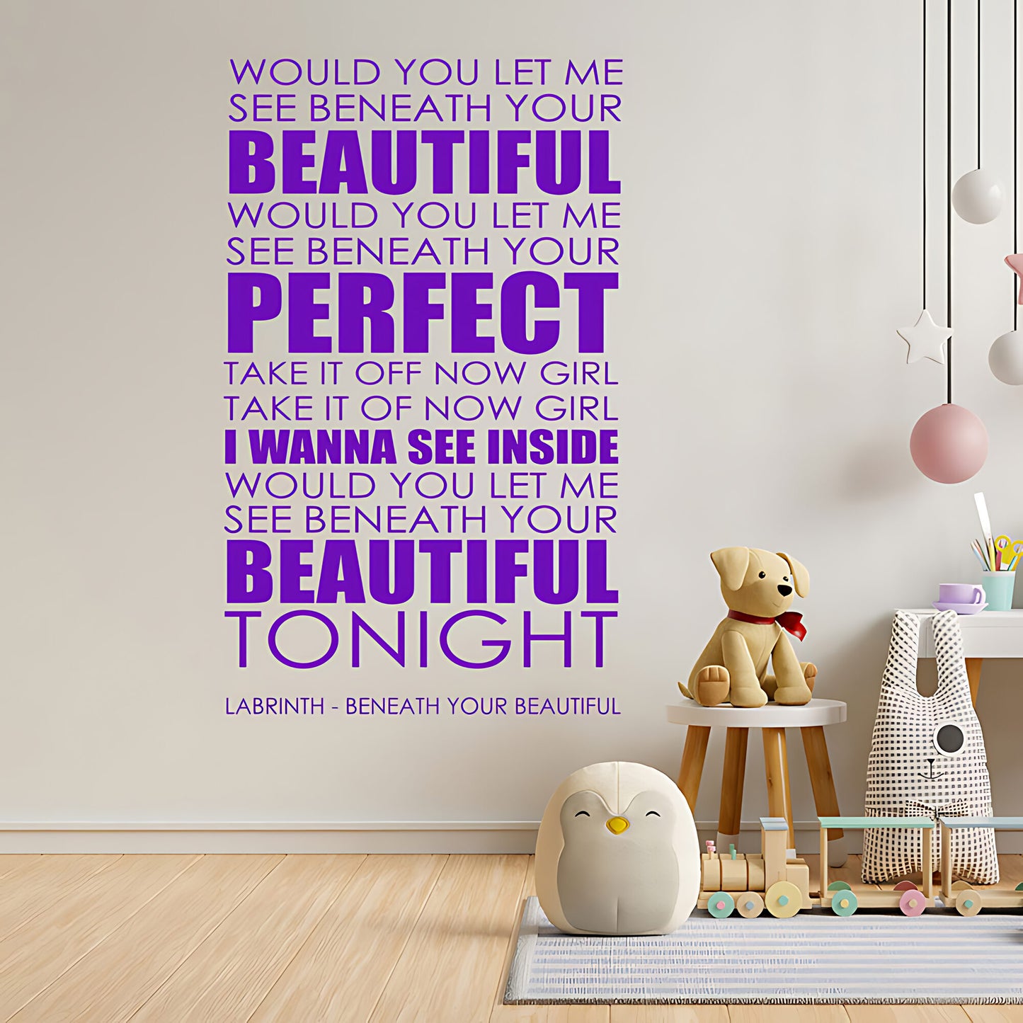 Labrinth Beneath Your Beautiful Lyrics Wall Sticker – Music Quote Decal