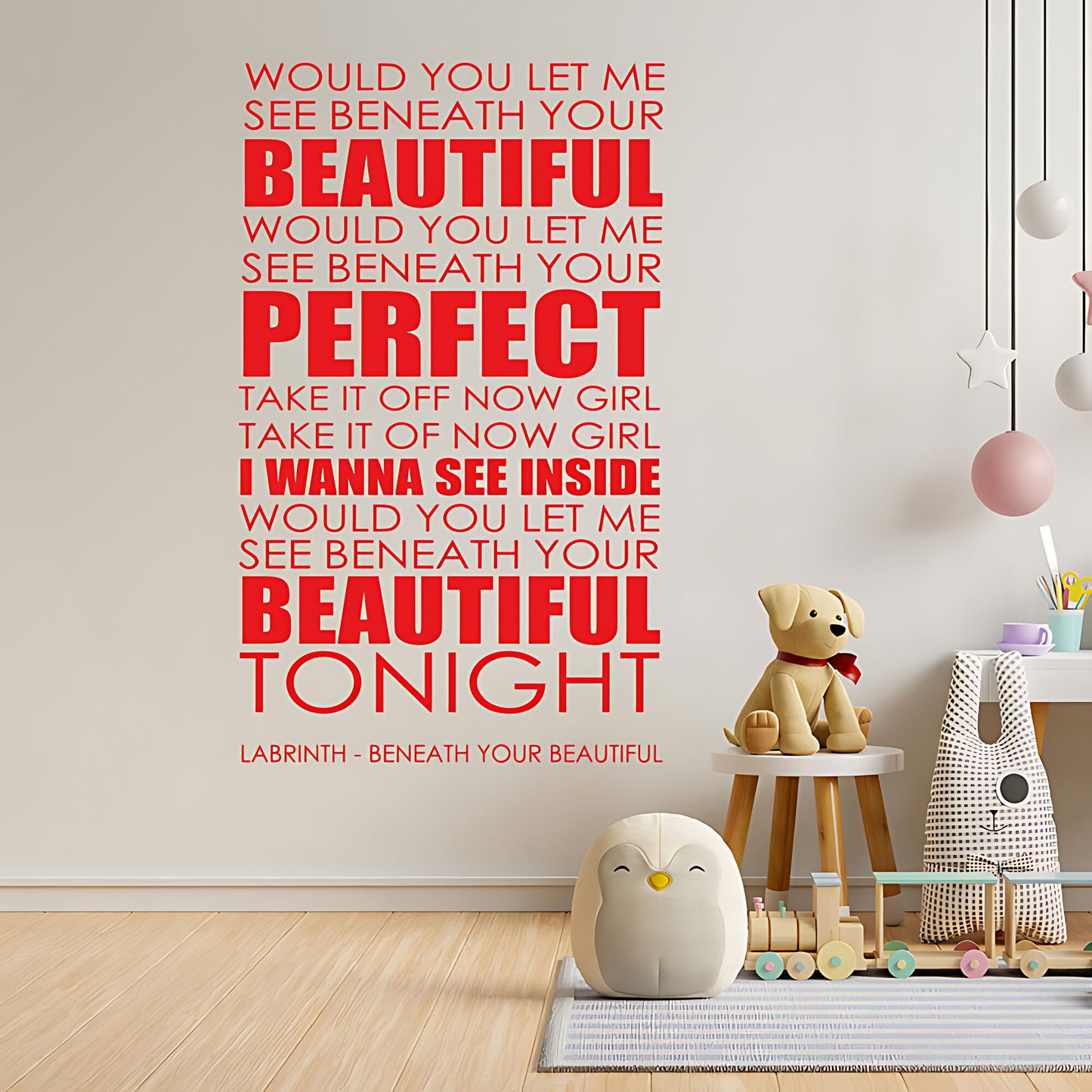Labrinth Beneath Your Beautiful Lyrics Wall Sticker – Music Quote Decal