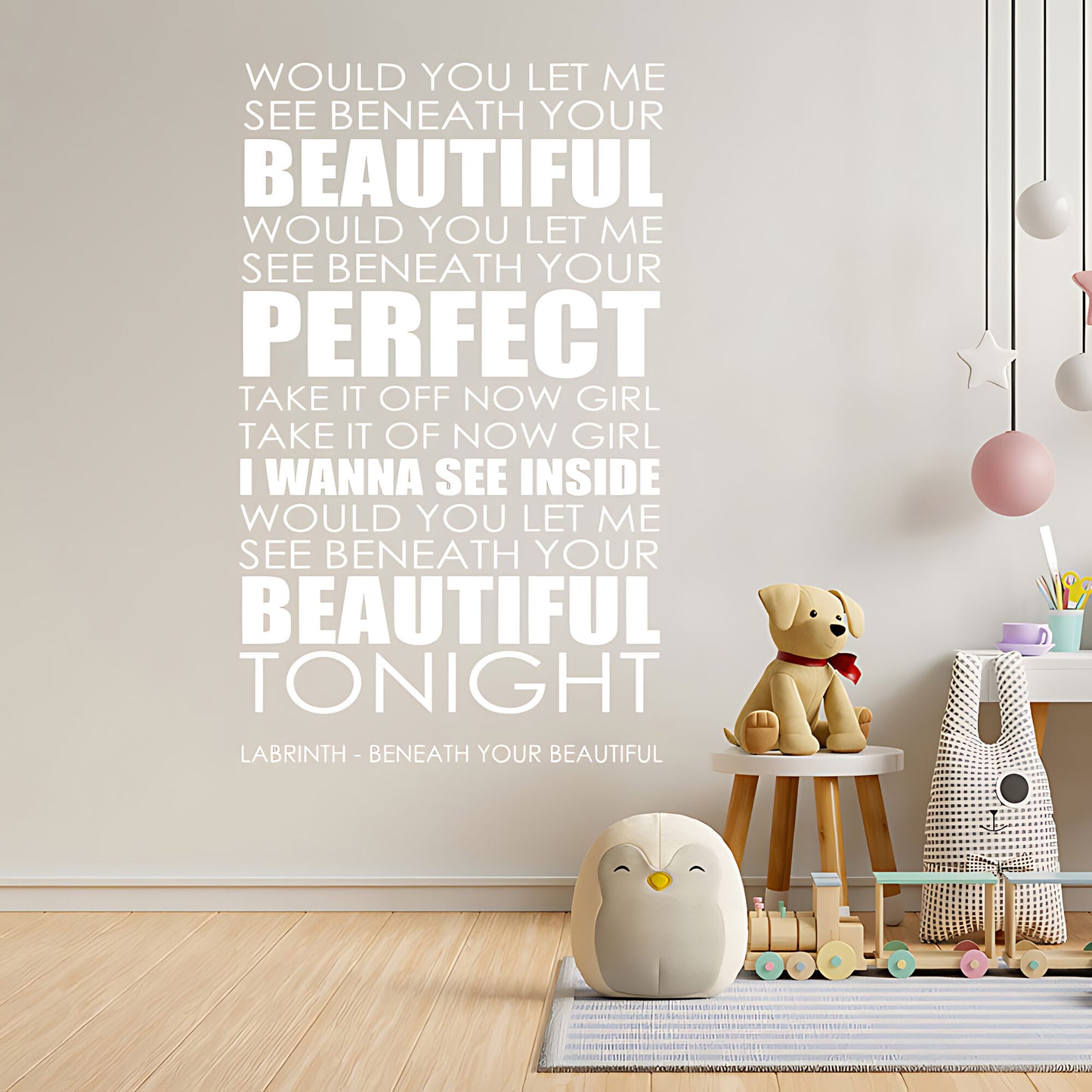 Labrinth Beneath Your Beautiful Lyrics Wall Sticker – Music Quote Decal