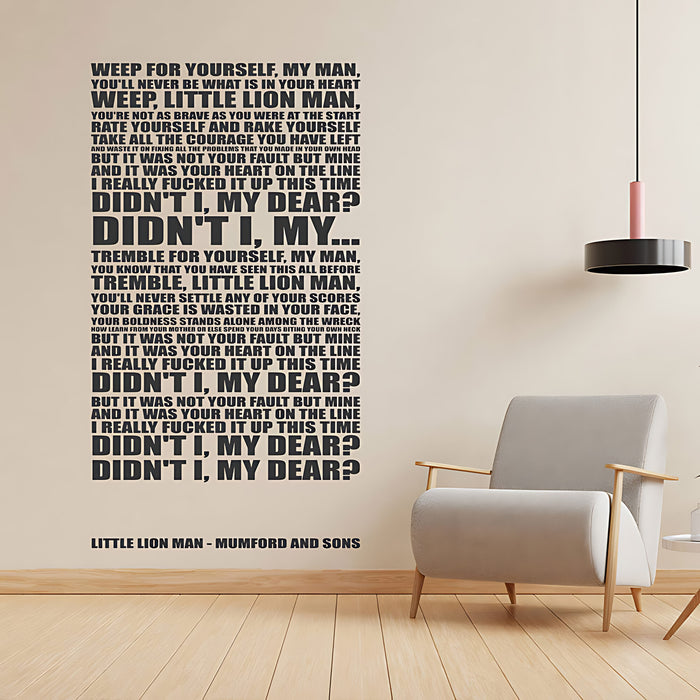 The Beatles All You Need Is Love Lyrics Wall Sticker ‚Äì Music Decal