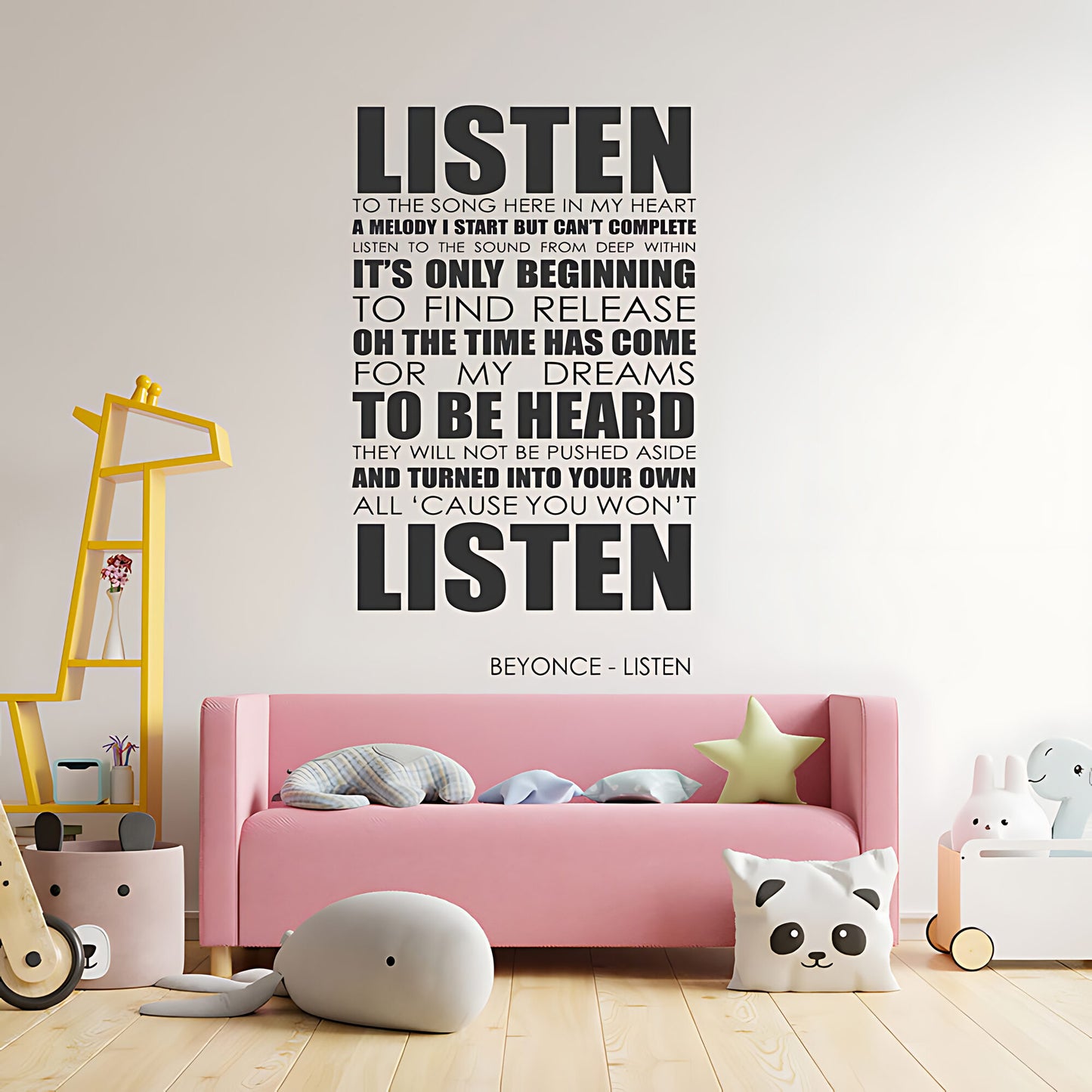 Beyoncé Listen Song Lyrics Wall Sticker – Music Quote Decal