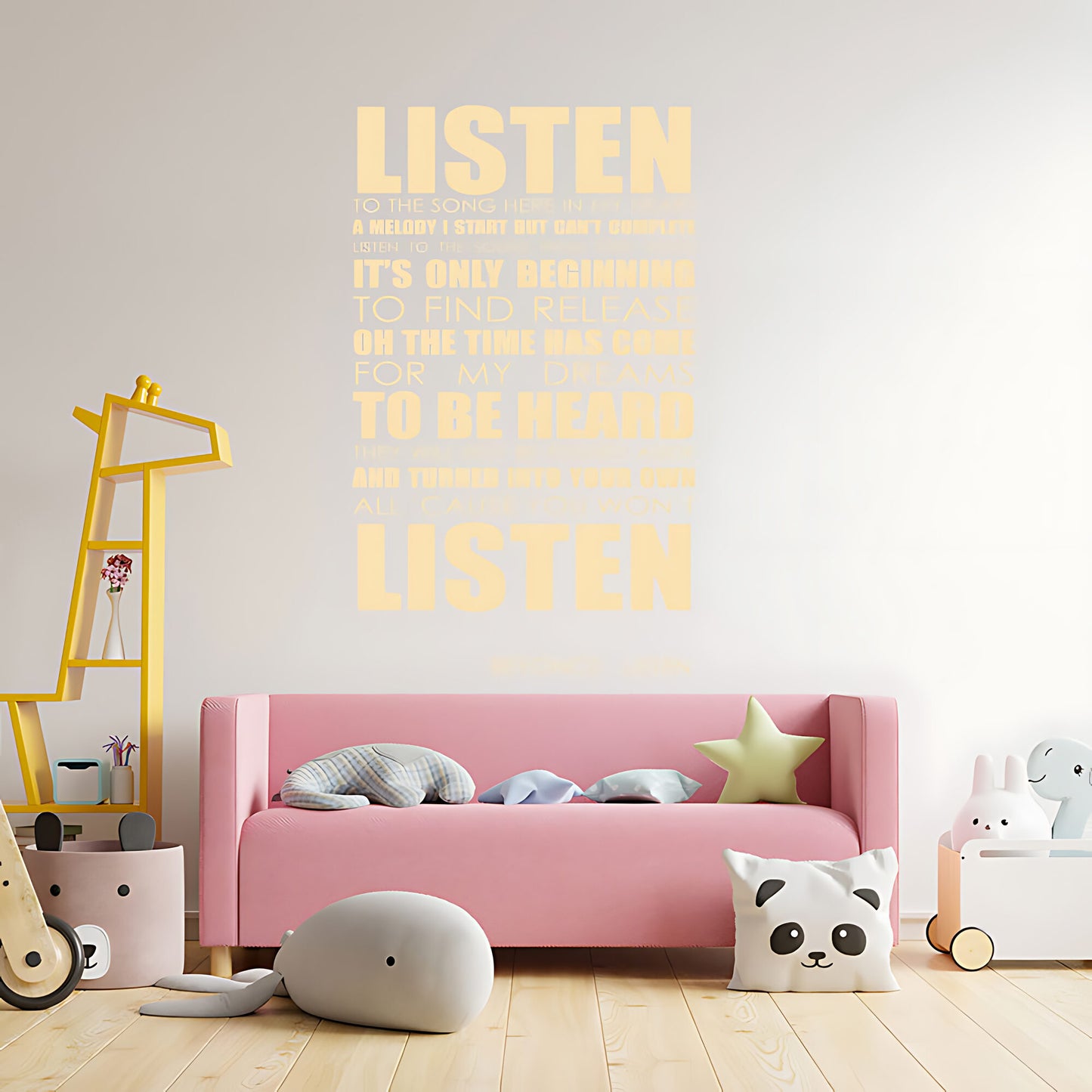 Beyoncé Listen Song Lyrics Wall Sticker – Music Quote Decal