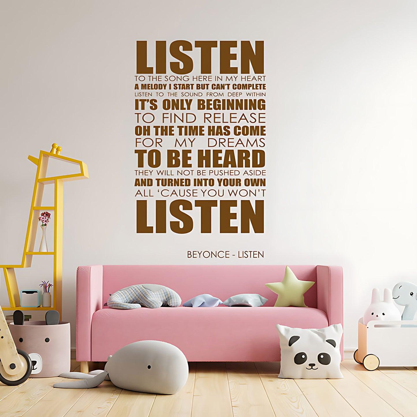 Beyoncé Listen Song Lyrics Wall Sticker – Music Quote Decal