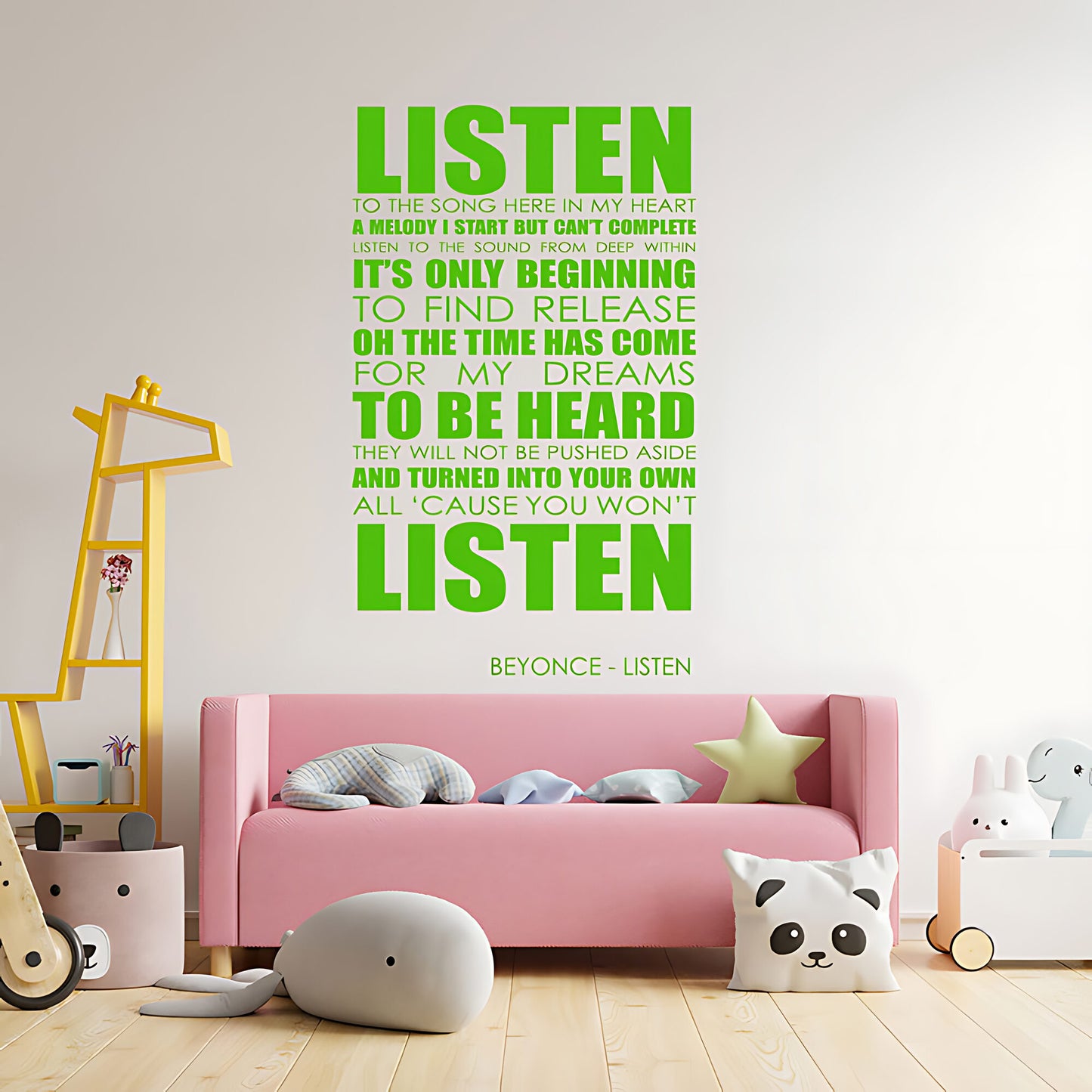 Beyoncé Listen Song Lyrics Wall Sticker – Music Quote Decal