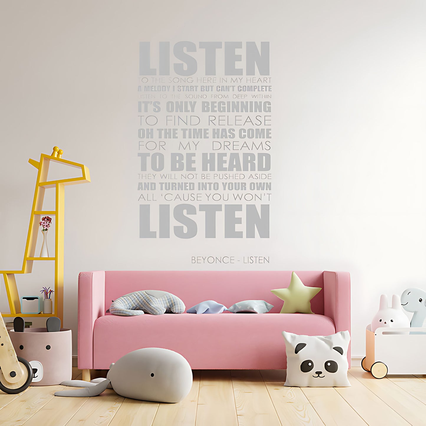 Beyoncé Listen Song Lyrics Wall Sticker – Music Quote Decal