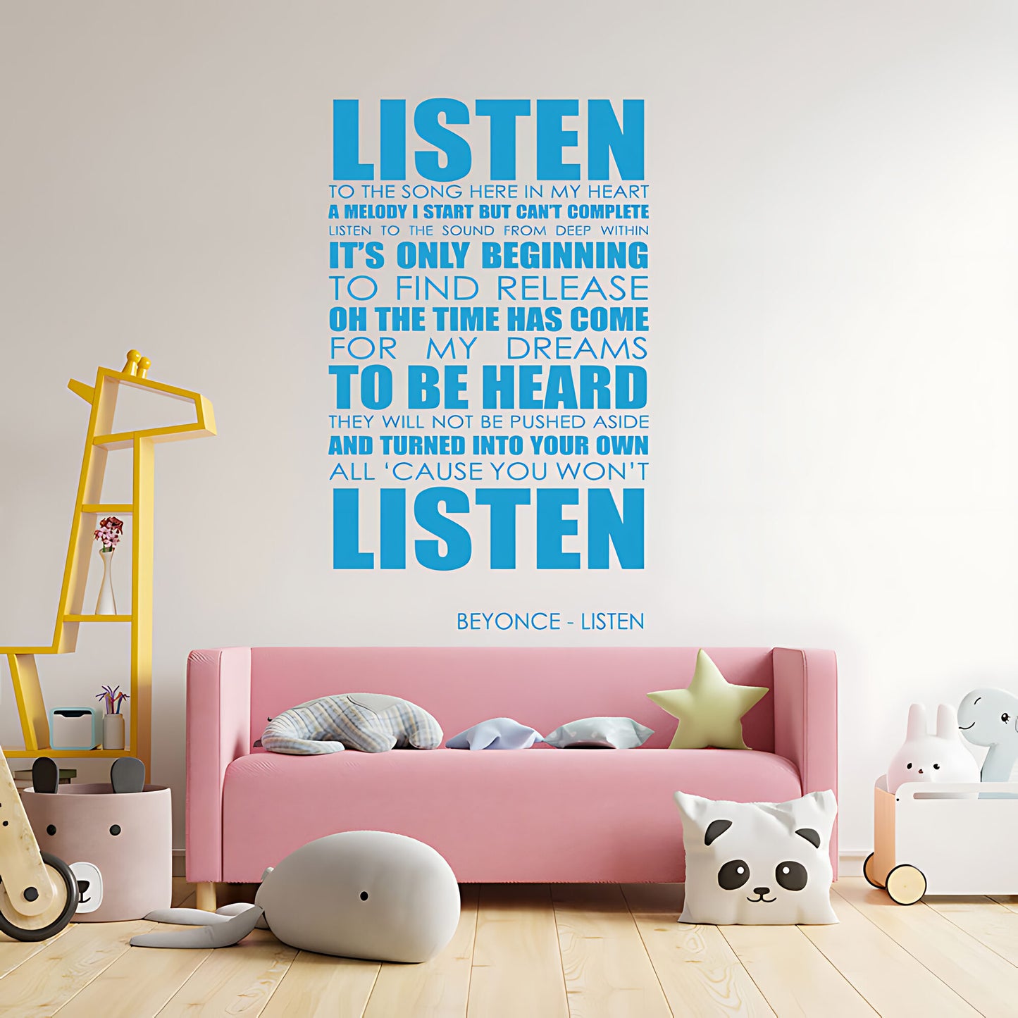 Beyoncé Listen Song Lyrics Wall Sticker – Music Quote Decal