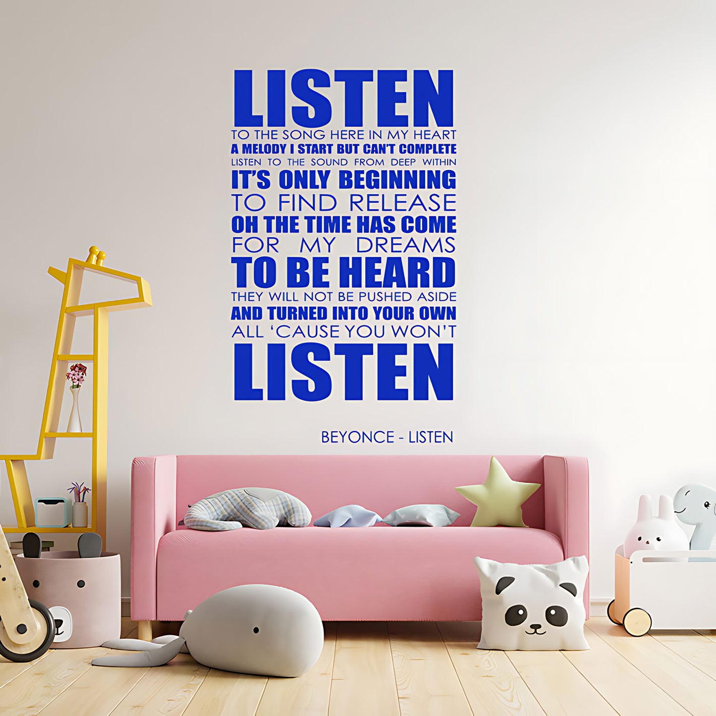 Beyoncé Listen Song Lyrics Wall Sticker – Music Quote Decal