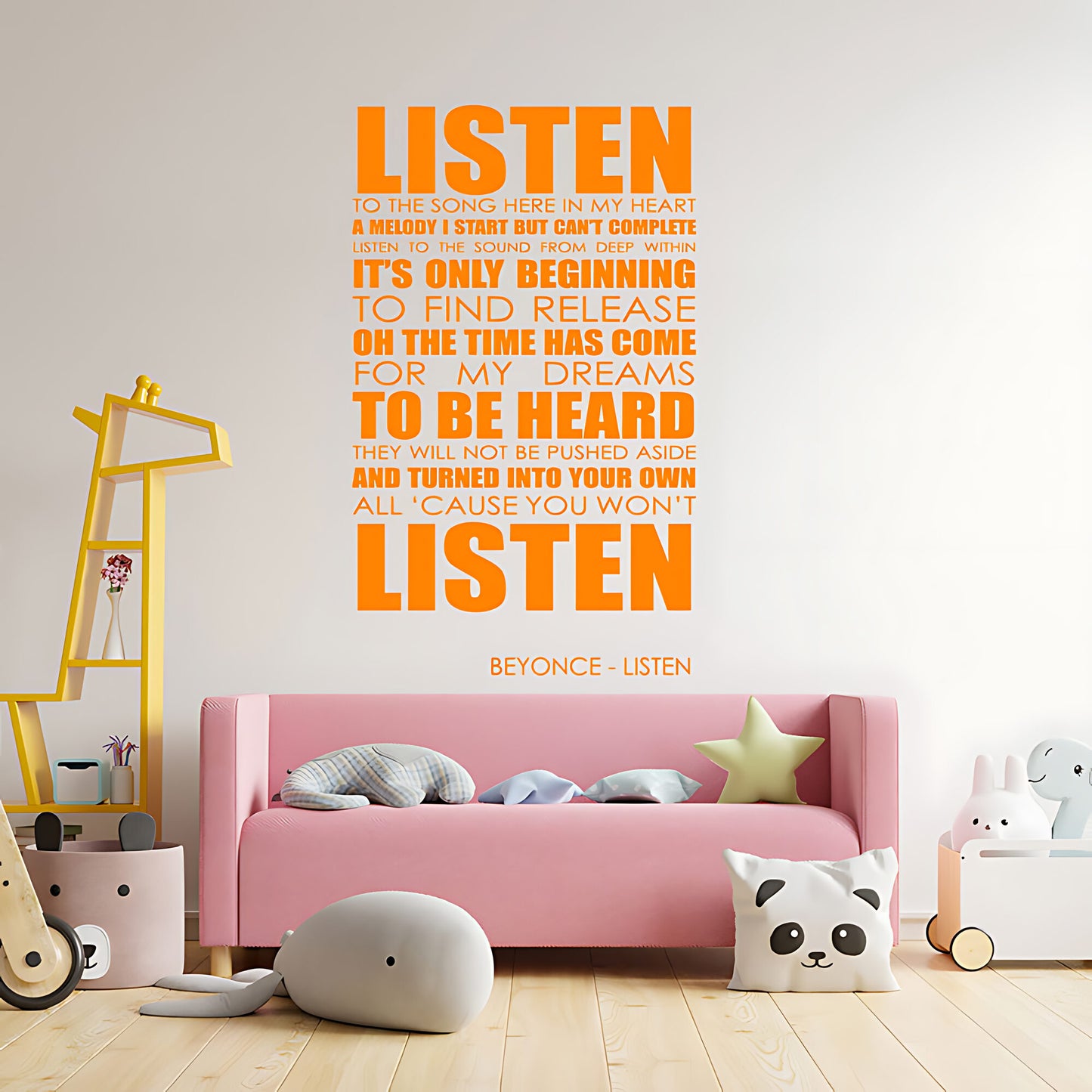 Beyoncé Listen Song Lyrics Wall Sticker – Music Quote Decal