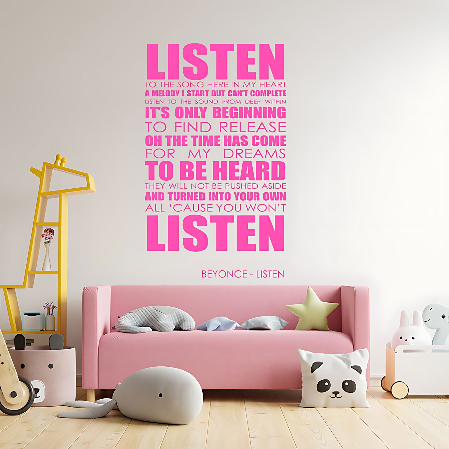 Beyoncé Listen Song Lyrics Wall Sticker – Music Quote Decal