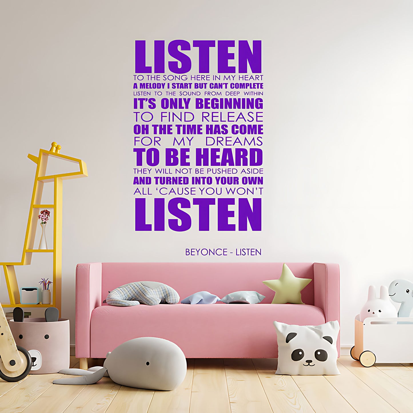 Beyoncé Listen Song Lyrics Wall Sticker – Music Quote Decal