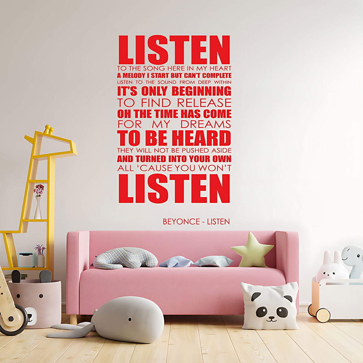 Beyoncé Listen Song Lyrics Wall Sticker – Music Quote Decal